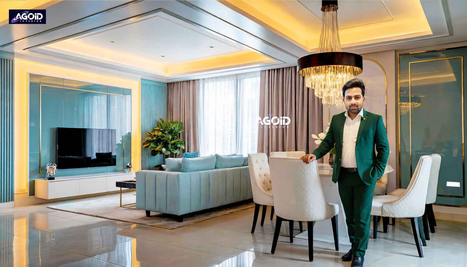 Muktar Ali, Founder of AGOID INTERIOR, sketching a design